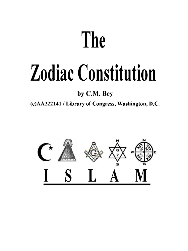 Zodiac Constitution title page
