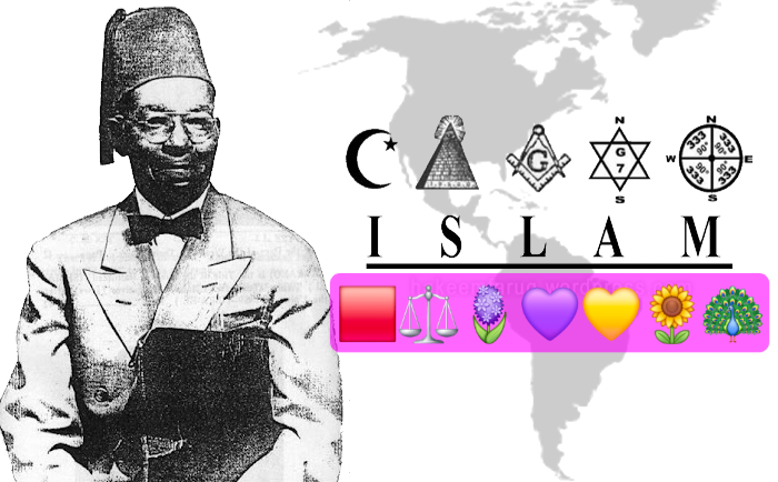 C.M. Bey with map and symbols